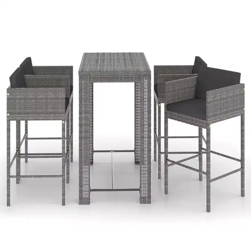 vidaXL Patio Bar Set with Cushions Poly Rattan Seating Multi Colors
