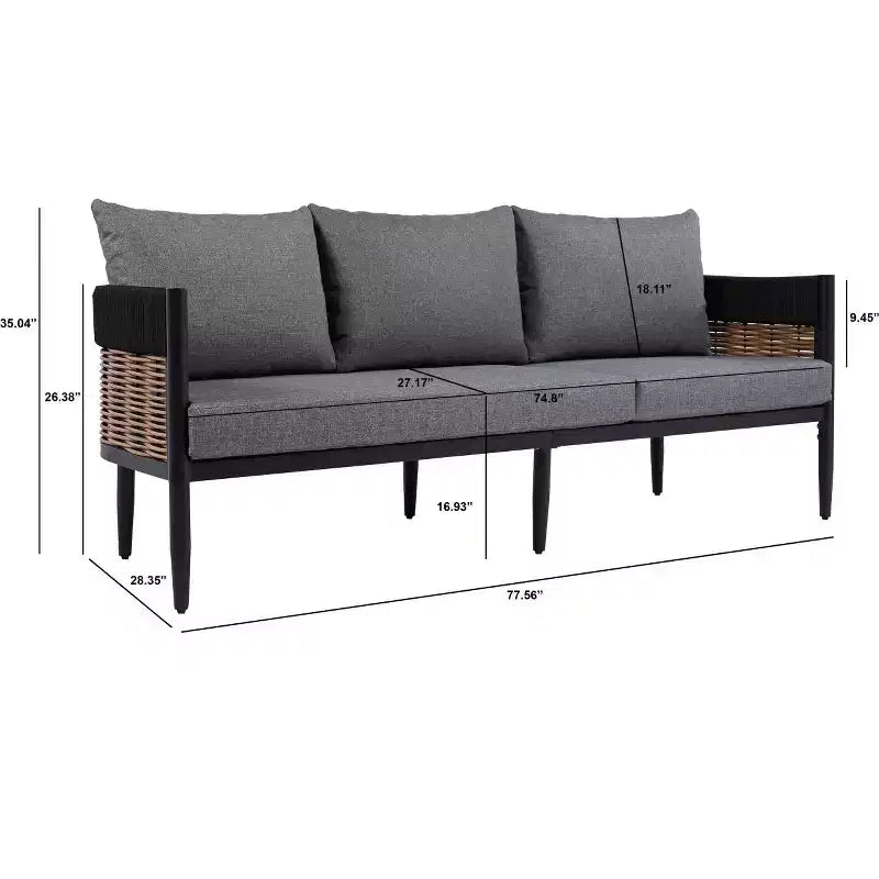 Ensemble de mobilier de jardin 4 pièces Harrison - Intérieur/extérieur - PAT7744 - Safavieh