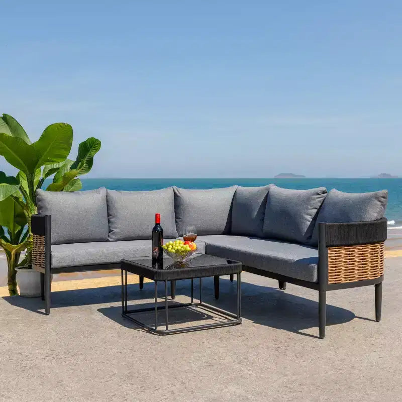 Ensemble de mobilier de jardin 4 pièces Harrison - Intérieur/extérieur - PAT7744 - Safavieh