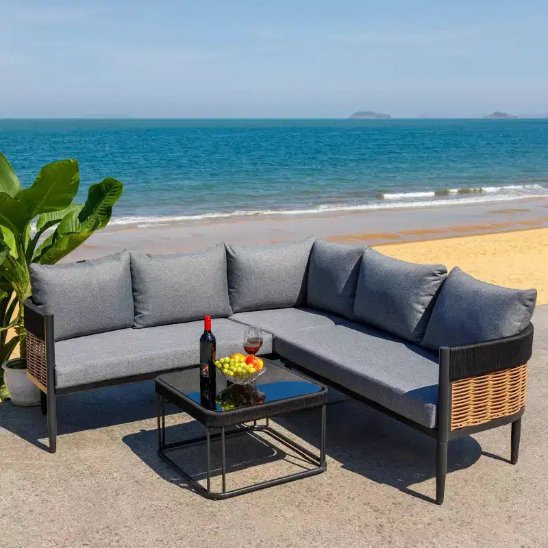 Ensemble de mobilier de jardin 4 pièces Harrison - Intérieur/extérieur - PAT7744 - Safavieh