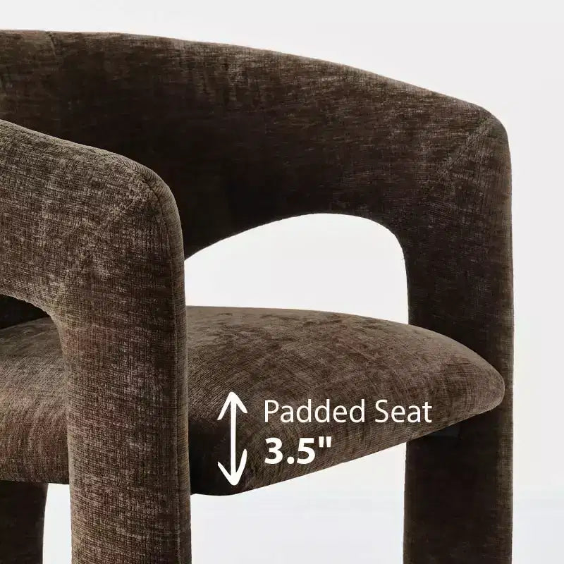 Ensemble table à manger ronde avec 2 fauteuils en chenille, table piédestal moderne et chaises rembourrées avec dossier et accoudoirs complets - Panipeachy