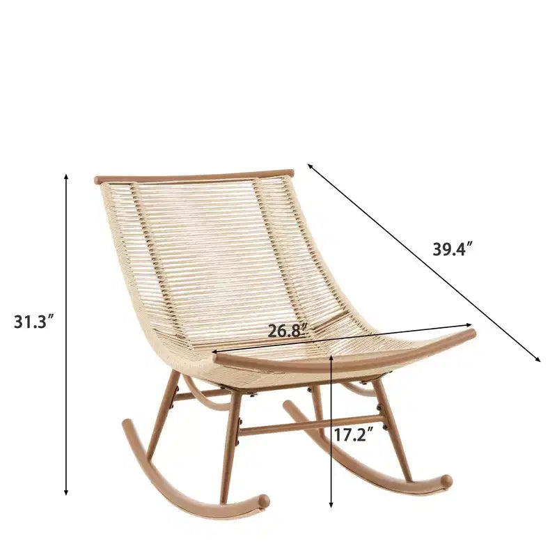 Christopher Knight Home Iolanda – Ensemble repas de jardin 3 pièces de style rustique avec table en bois d'acacia et chaises à bascule en fer
