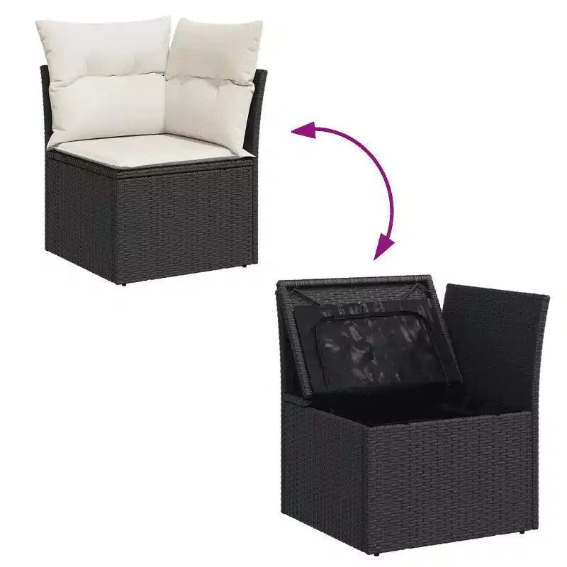 vidaXL Ensemble de canapés de jardin en résine tressée avec grands accoudoirs réglables