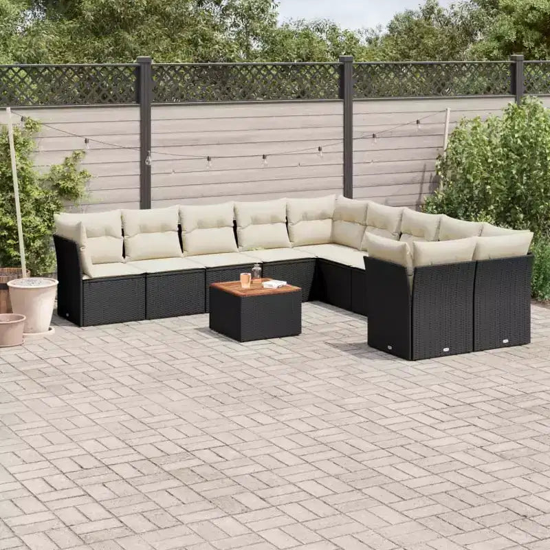 Ensemble de canapé de jardin modulable vidaXL avec rangement et coussins