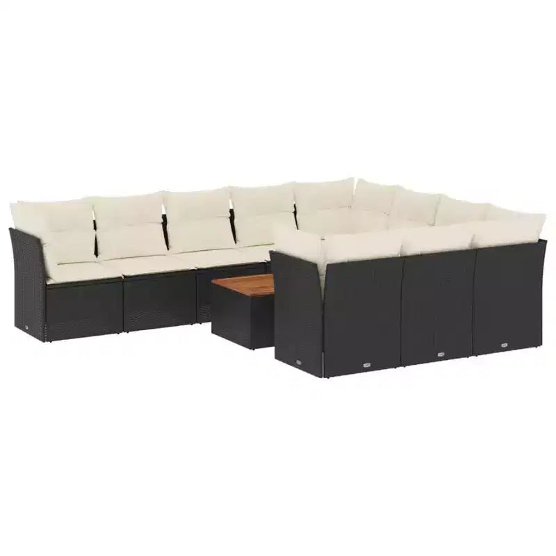 Ensemble de canapé de jardin modulable vidaXL avec rangement et coussins