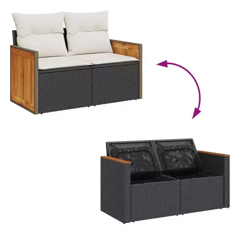 vidaXL Salon de jardin avec coussins en plusieurs coloris et au design moderne