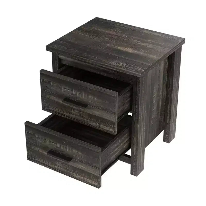 Whisen Ensembles de 4 meubles de chambre à coucher, lit Queen avec tête de lit de rangement, 2 tables de chevet et 1 commode