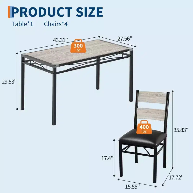 Ensemble de table à manger peu encombrant en MDF avec base en fer et chaises gigognes pour petite cuisine, appartement ou coin petit-déjeuner