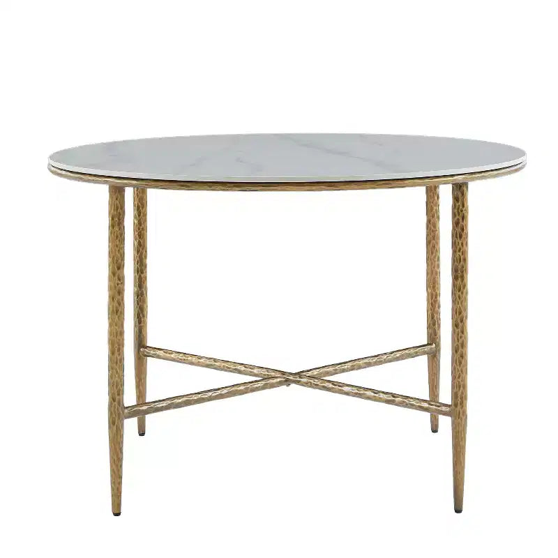 Christopher Knight Home Valeska, ensemble de 5 pièces : table à manger en pierre frittée forgée à la main, style industriel de luxe, avec chaises de salle à manger rembourrées.