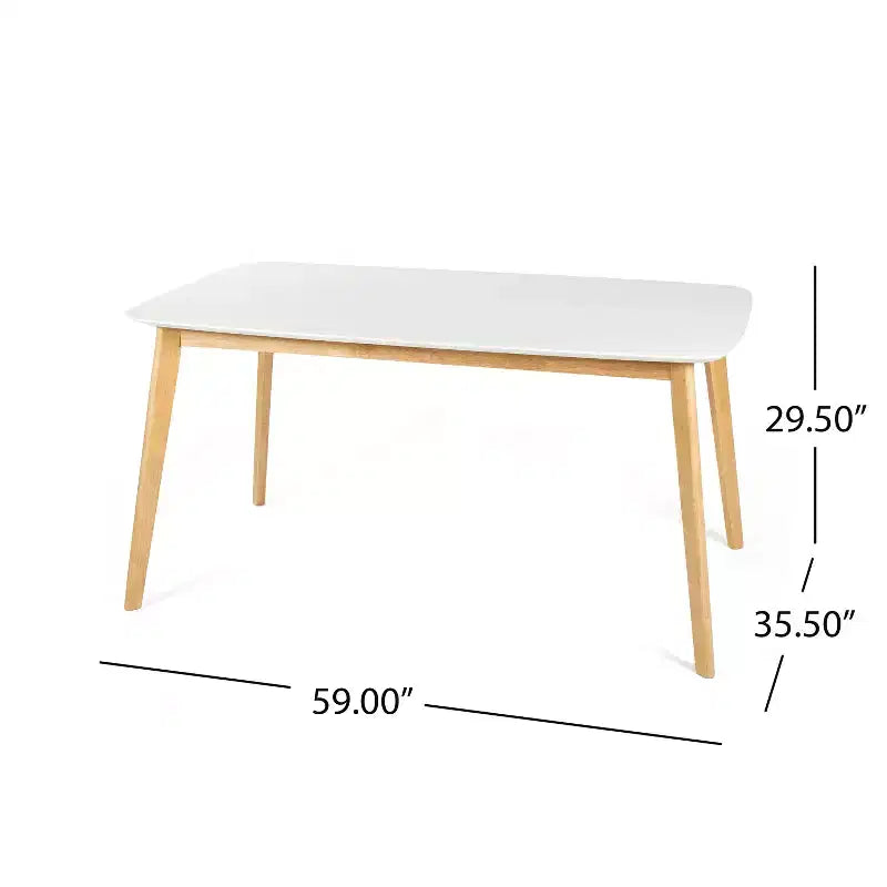 Christopher Knight Home Zahra Ensemble de salle à manger moderne 5 pièces en bois d'hévéa avec chaises rembourrées en similicuir et table rectangulaire