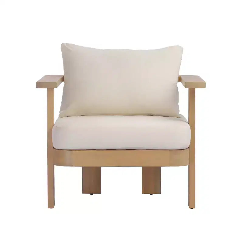Christopher Knight Home Abena Ensemble de 4 fauteuils de terrasse modernes en bois d'acacia avec coussin et table basse à lattes