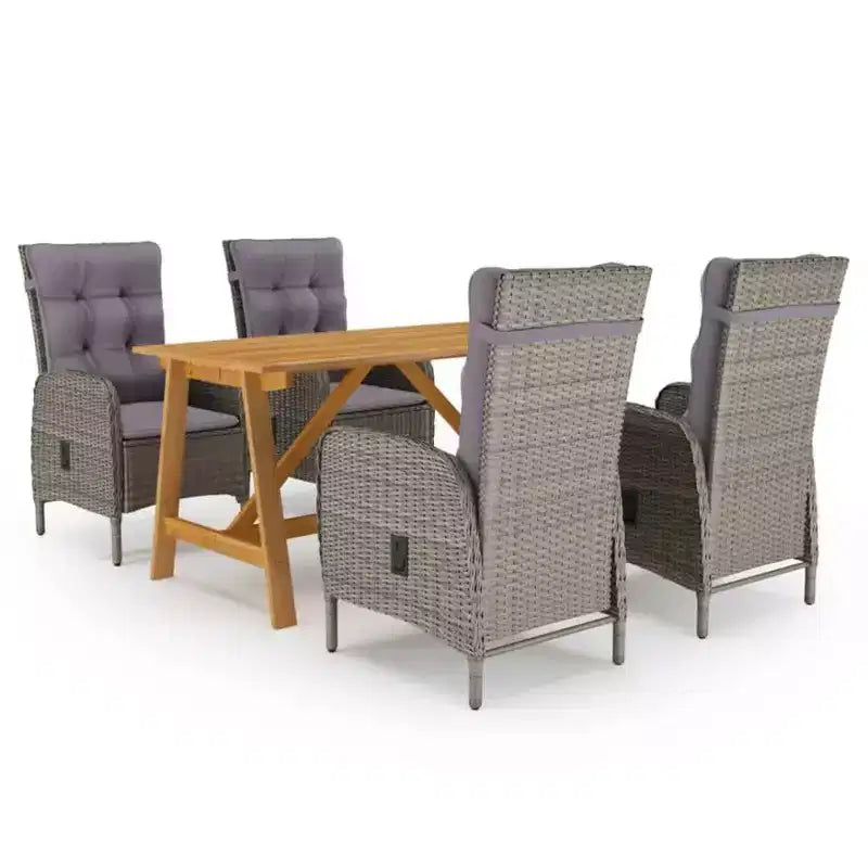 vidaXL Ensemble de salle à manger Bois d'acacia massif Moyen Ergonomique