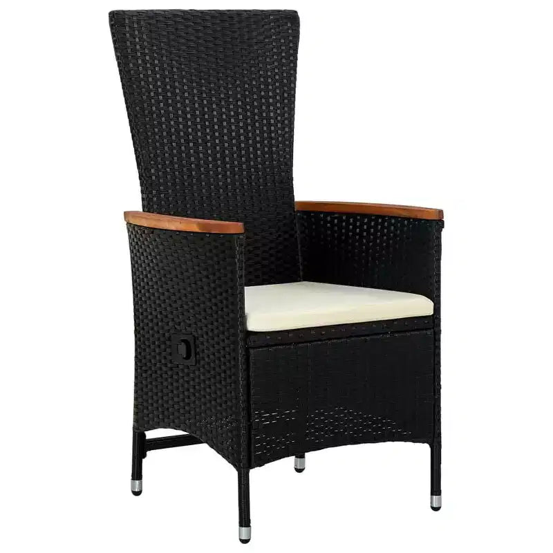 vidaXL Salon de jardin noir et blanc cassé
