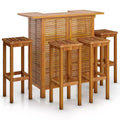 vidaXL Garden Bar Set Brown Solid Acacia wood Medium Footrest