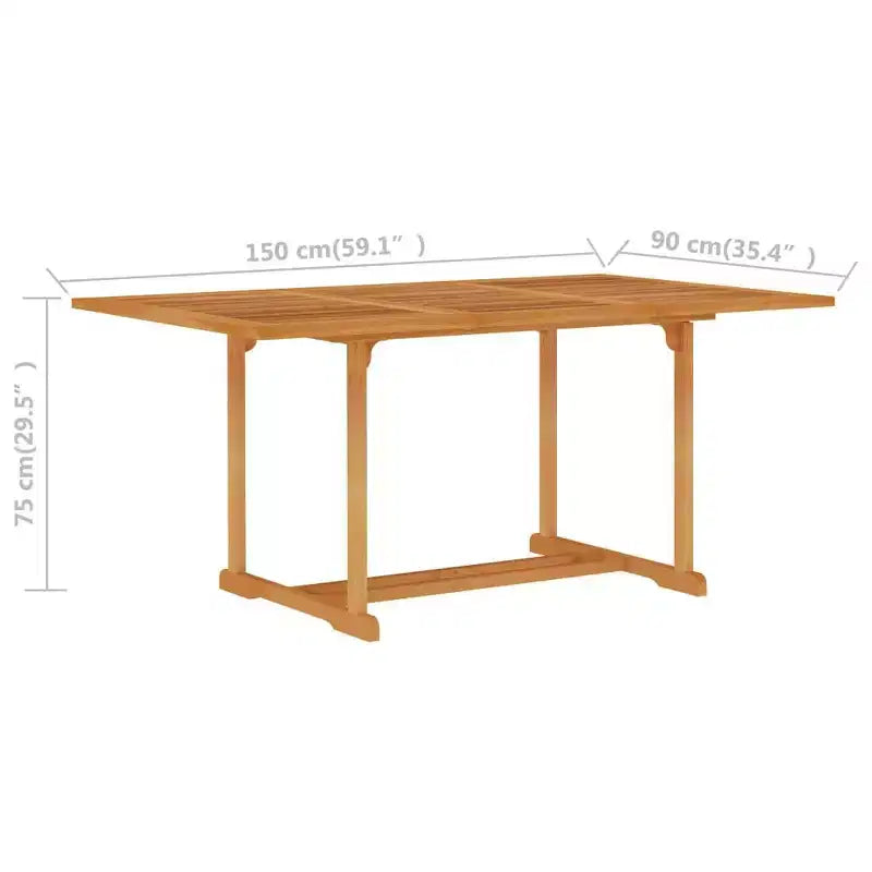 vidaXL Salon de jardin Teck finement poncé marron chaud Ensemble de 7 pièces
