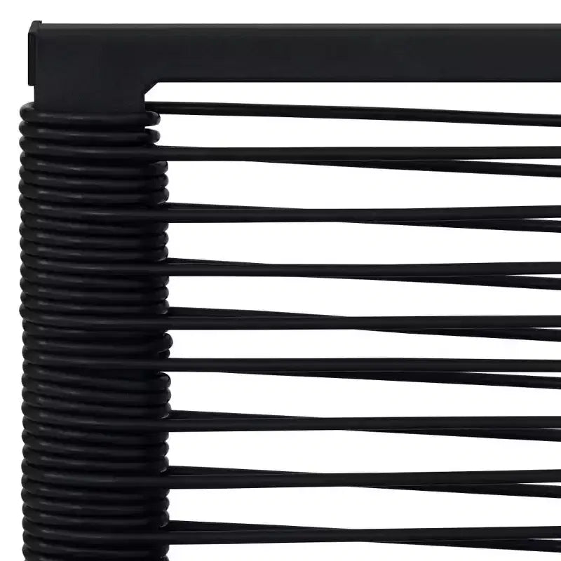 vidaXL Salon de salle à manger noir, verre, acier thermolaqué, rotin en PVC, 7 pièces