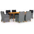 vidaXL 7 Piece Patio Dining Set Light Gray