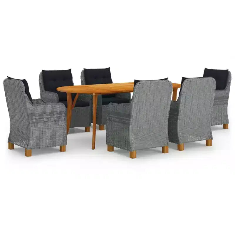 vidaXL 7 Piece Patio Dining Set Light Gray