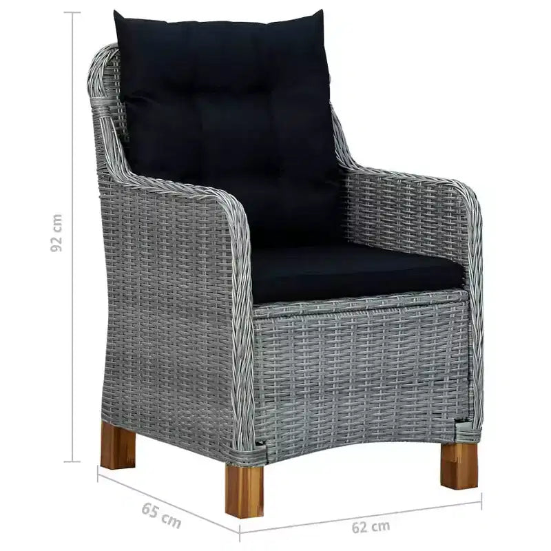 vidaXL Ensemble de salle à manger d'extérieur 7 pièces gris clair