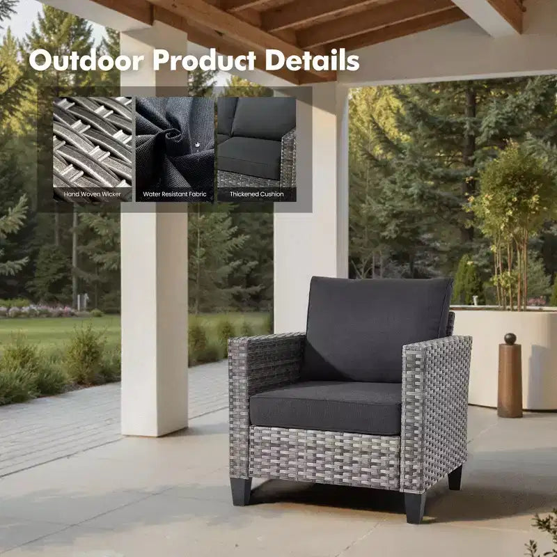 Ensemble de 2 meubles de patio HOMLUX, chaises longues d'extérieur, rotin gris