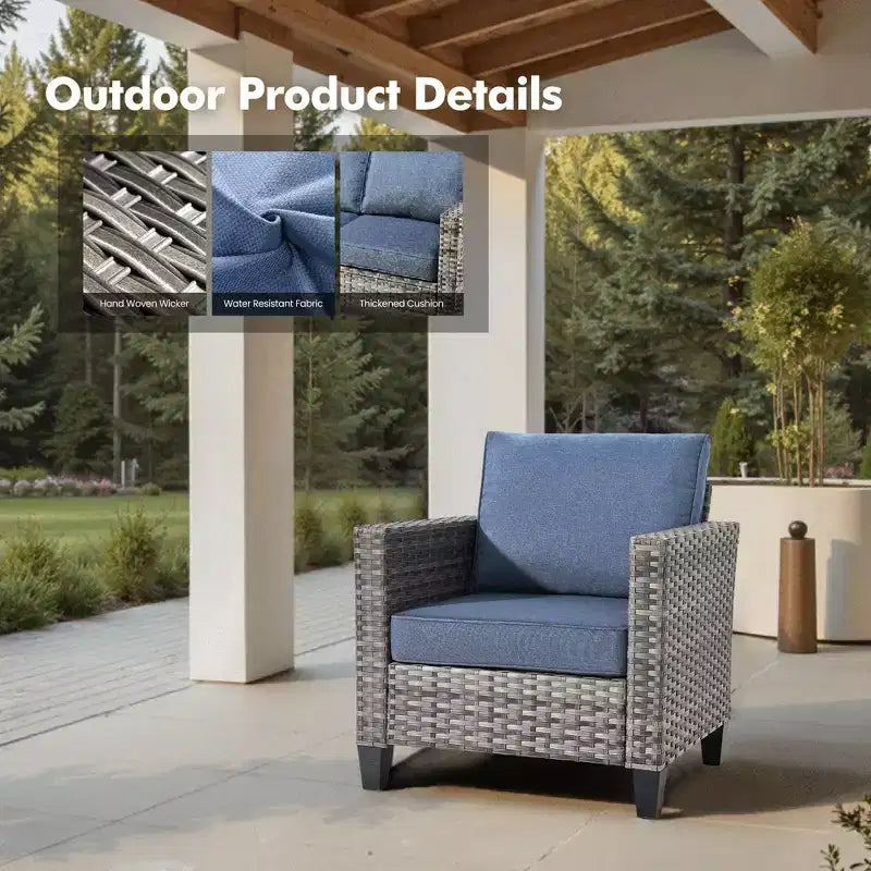 Ensemble de 2 meubles de patio HOMLUX, chaises longues d'extérieur, rotin gris