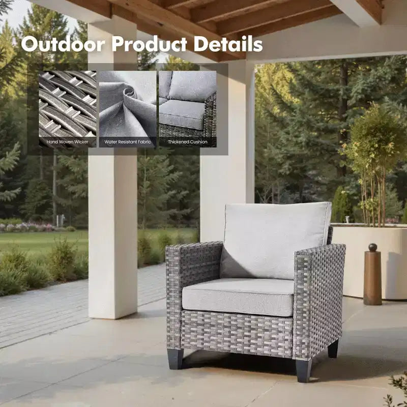 Ensemble de 2 meubles de patio HOMLUX, chaises longues d'extérieur, rotin gris
