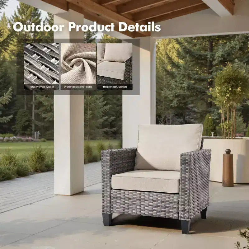 Ensemble de 2 meubles de patio HOMLUX, chaises longues d'extérieur, rotin gris