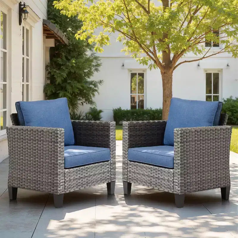 Ensemble de 2 meubles de patio HOMLUX, chaises longues d'extérieur, rotin gris