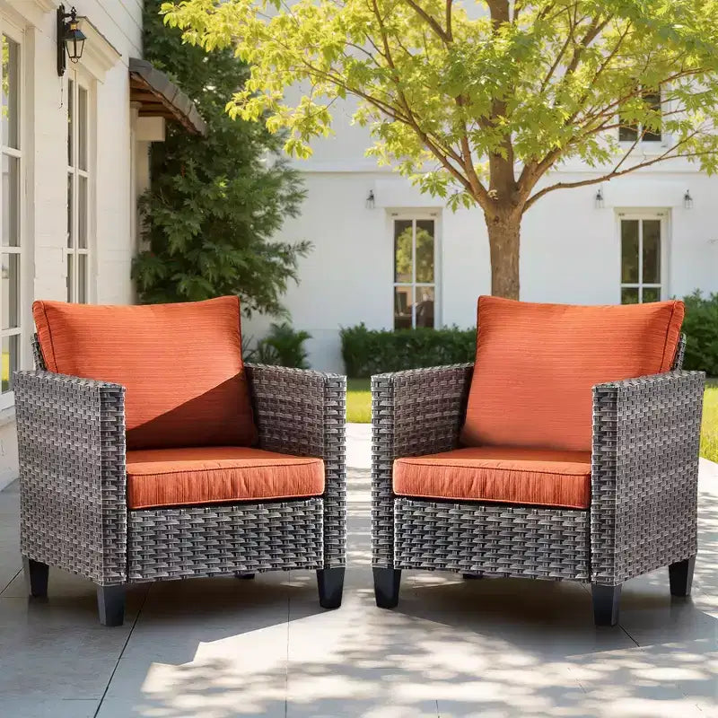 Ensemble de 2 meubles de patio HOMLUX, chaises longues d'extérieur, rotin gris