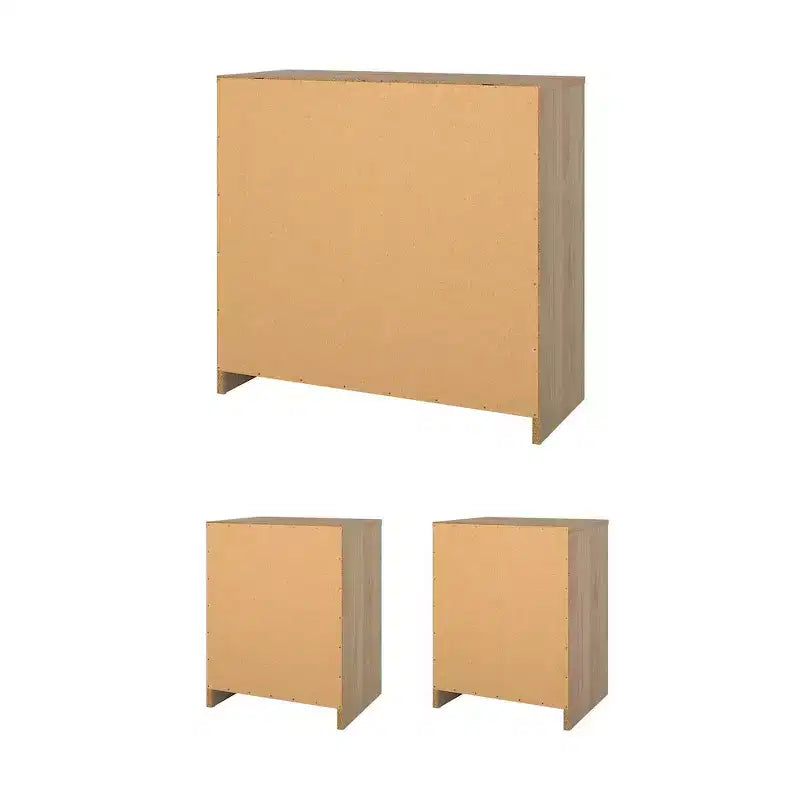 Tvilum, Ensemble chambre 3 pièces Portland - Commode et lot de 2 tables de chevet