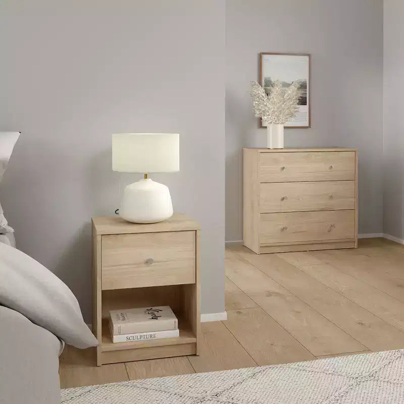 Tvilum, Ensemble chambre 3 pièces Portland - Commode et lot de 2 tables de chevet