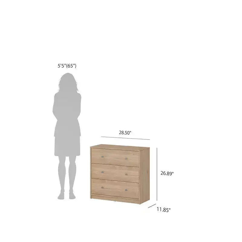 Tvilum, Ensemble chambre 3 pièces Portland - Commode et lot de 2 tables de chevet