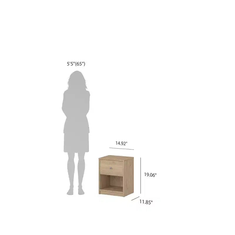 Tvilum, Ensemble chambre 3 pièces Portland - Commode et lot de 2 tables de chevet