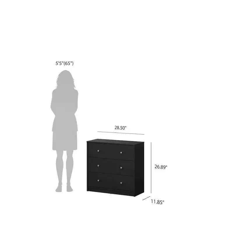 Tvilum, Ensemble chambre 3 pièces Portland - Commode et lot de 2 tables de chevet