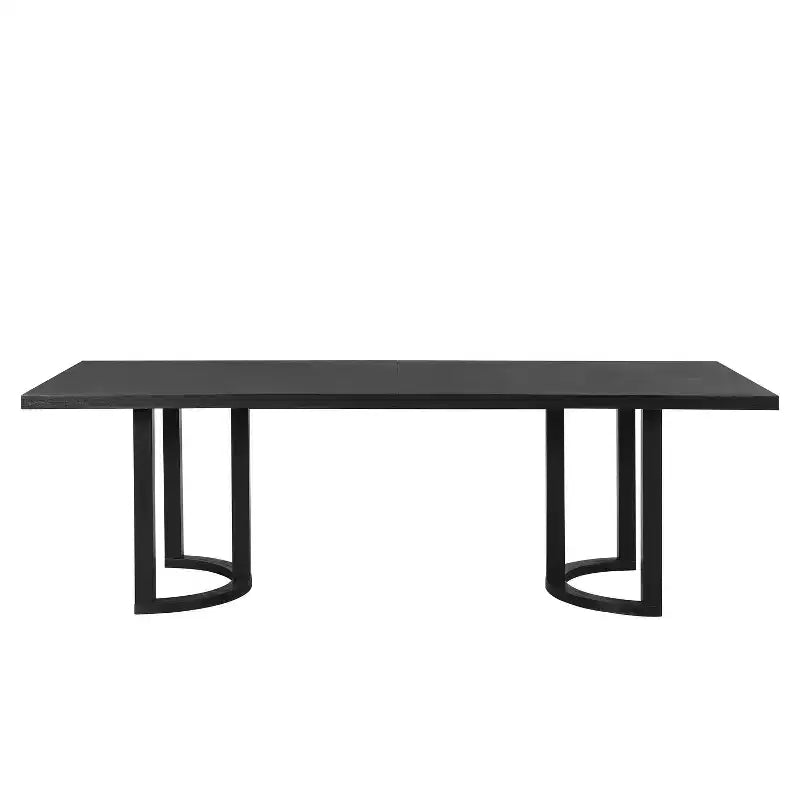 Christopher Knight Home Harish Ensemble de salle à manger moderne 7 pièces en bois d'hévéa rembourré en lin avec table rectangulaire