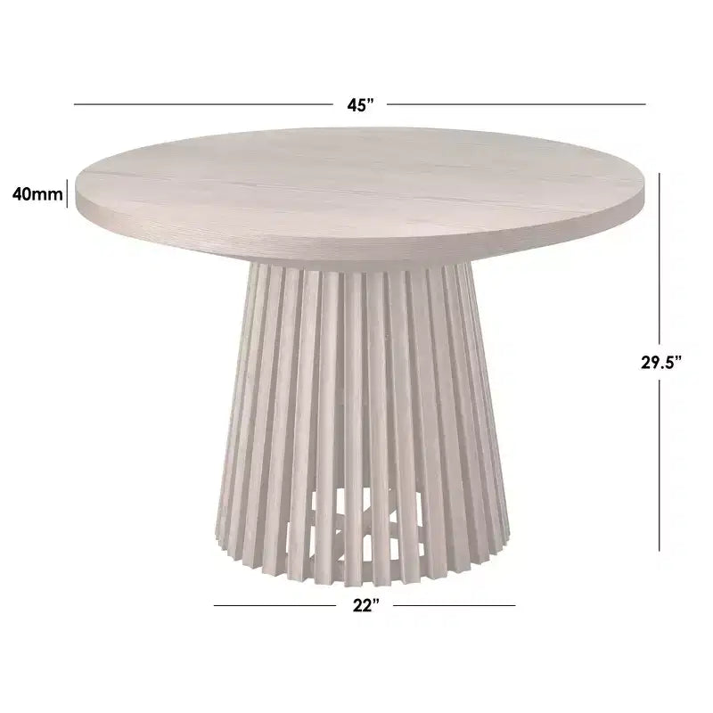 Buylateral Ensemble de salle à manger rond moderne 5 pièces Morena 45 po Noyer clair