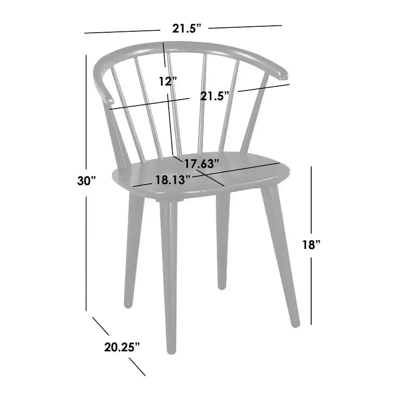 Buylateral Ensemble de salle à manger rond Florence Farmhouse 3 pièces 42 po avec chaises en bois massif Noir