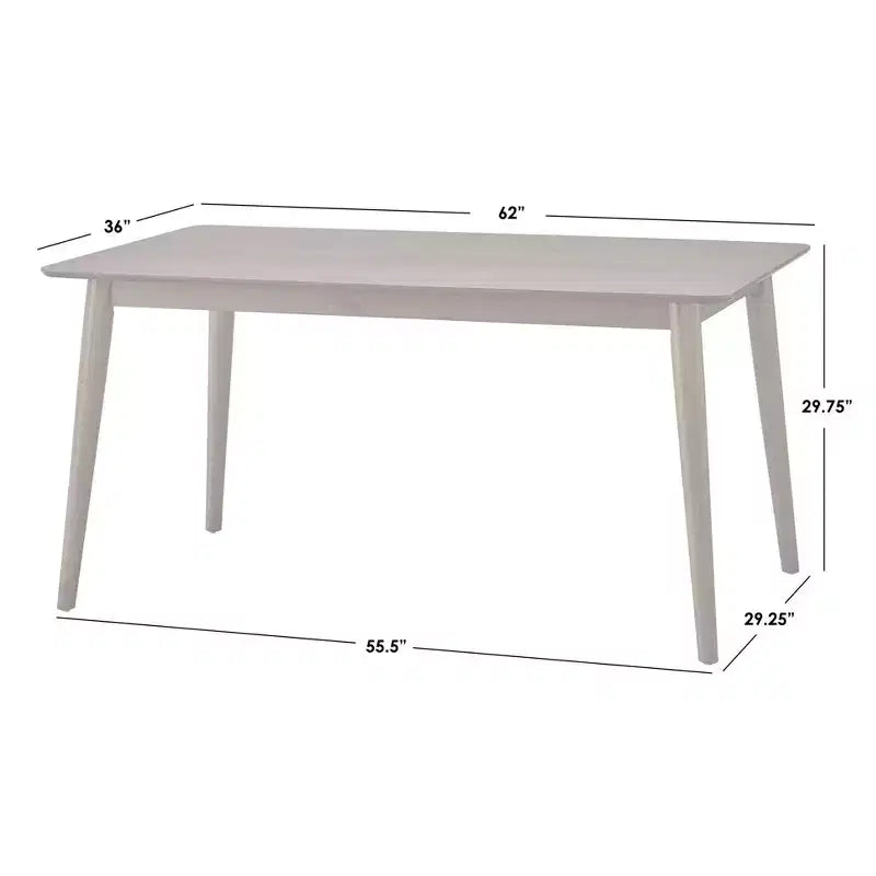 Ensemble de salle à manger rectangulaire Lifestorey 5 pièces Clover Mid-Century Modern Noyer/Gris