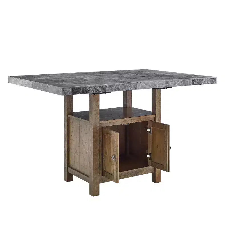 Ensemble de salle à manger 5 pièces en marbre Grayson gris/bois flotté – Steve Silver Co.