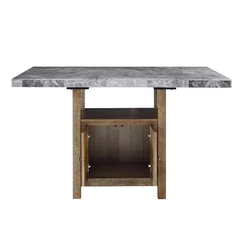 Ensemble de salle à manger 5 pièces en marbre Grayson gris/bois flotté – Steve Silver Co.