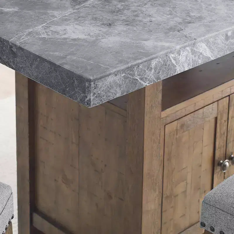 Ensemble de salle à manger 5 pièces en marbre Grayson gris/bois flotté – Steve Silver Co.