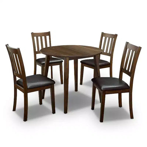 5pc Hedgecrow Padded Seat Round Dining Table Set Dark Brown - HOMES: Inside + Out