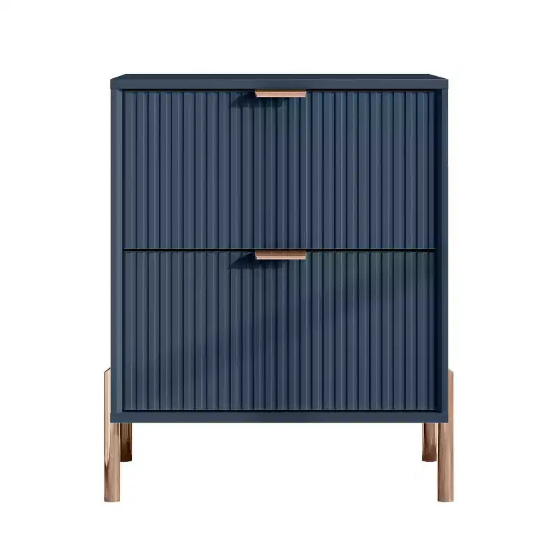 Festivo Ensemble 3 pièces élégance moderne : 2 tables de nuit à 2 tiroirs et commode à 3 tiroirs bleu marine