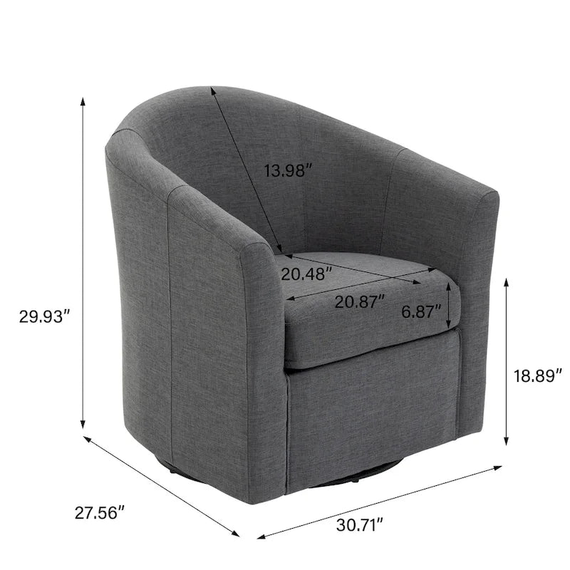 Lot de 2 fauteuils pivotants modernes avec accoudoirs pour salon