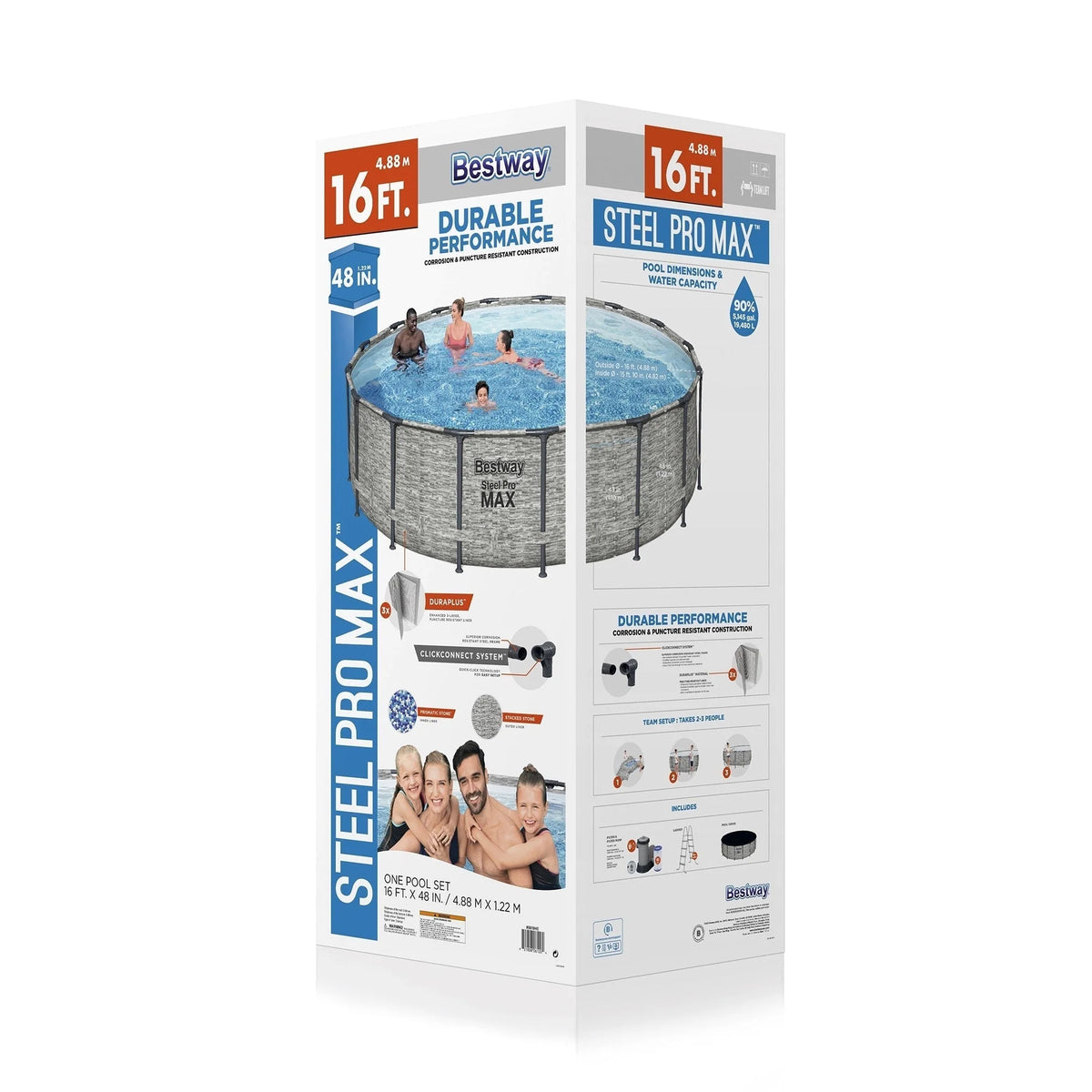 Piscine hors sol ronde Bestway Steel Pro MAX avec pompe et bâche
