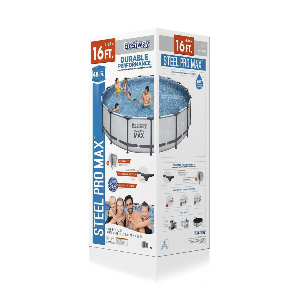 Piscine hors sol ronde Bestway Steel Pro MAX avec pompe et bâche