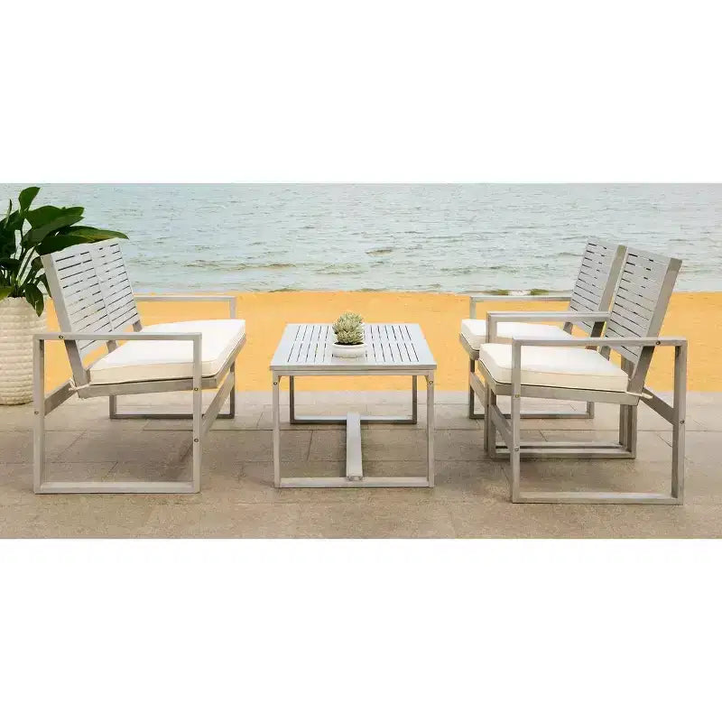 Ensemble de patio 4 pièces Ozark - Intérieur/Extérieur - FOX6007 - Safavieh Couture
