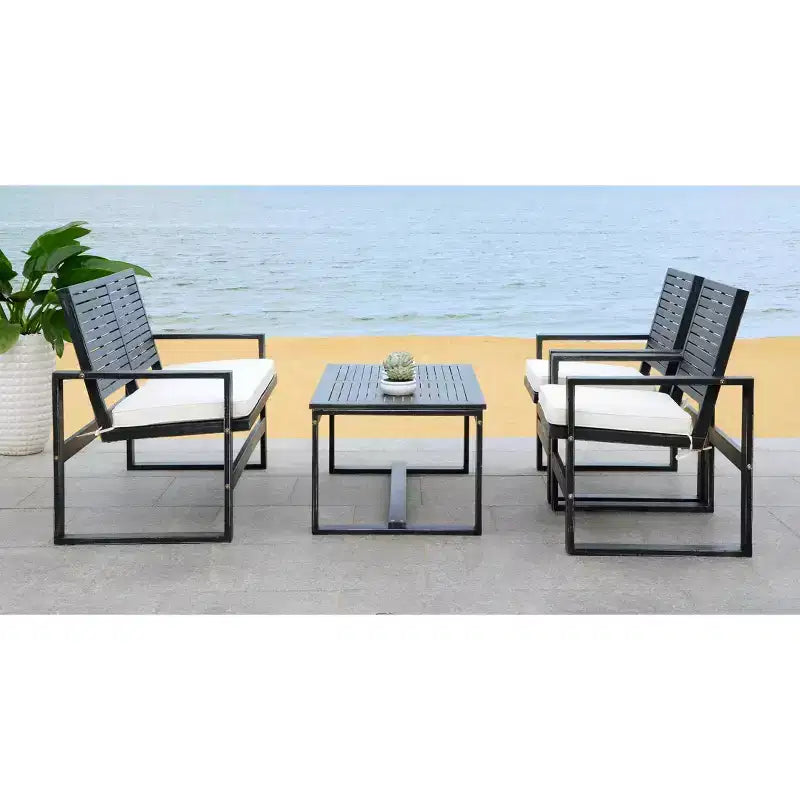 Ensemble de patio 4 pièces Ozark - Intérieur/Extérieur - FOX6007 - Safavieh Couture