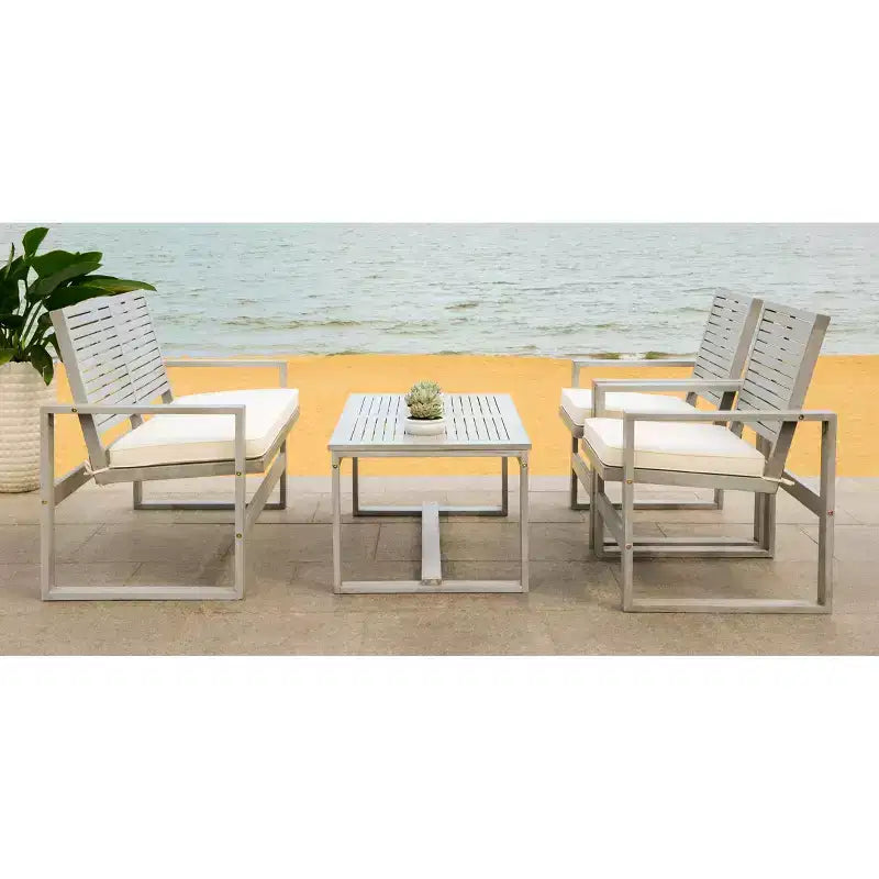 Ensemble de patio 4 pièces Ozark - Intérieur/Extérieur - FOX6007 - Safavieh Couture