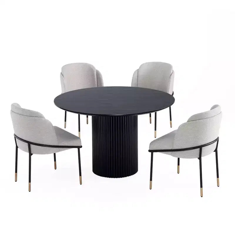 Manhattan Comfort – Ensemble repas rond Hathaway and Flor 5 pièces de 120 cm
